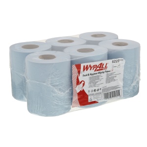 Rolă derulare centrală Kimberly-Clark WypAll, albastră, 38 x 18 cm, 430 porții/rolă, 6 role/set