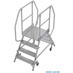 Scara cu podest mobila, cu trepte pe 2 parti (2x4 trepte) - Img 2