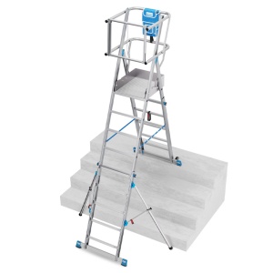 Scara Krause STABILO SkyMatic mobila telescopica, dubla cu trepte pe o parte, 5-9 trepte - Img 2