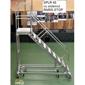 Scara mobila cu platforma, din aluminiu, la 45 grade, cu maneta, produs RARIS - tip SPLR 45 - Img 6