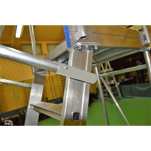 Scara mobila cu platforma, din aluminiu, la 70 grade, roti cu frana, produs RARIS - tip SPL70 - Img 5