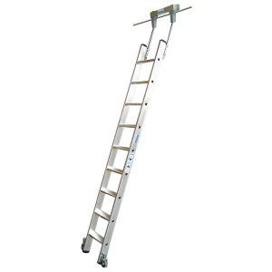 Scara pentru rafturi cu mecanism de rulare superior pentru sina din teava tubulara, 9 trepte, inaltime maxima de lucru 3.40m - Img 1