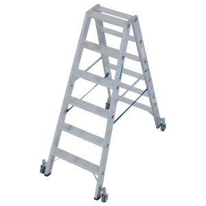 Scara Stabilo dubla 2x6 trepte, cu roti - Img 4