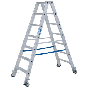 Scara Stabilo dubla 2x7 trepte, cu roti - Img 2