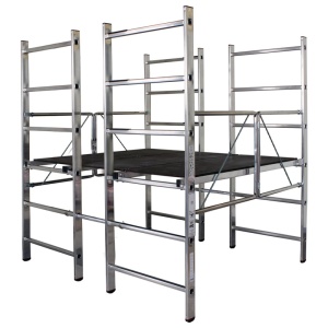 Schela cu platforma dubla Corda 1,5 x 1,25m, aluminiu, inaltime lucru 2,8m - Img 1