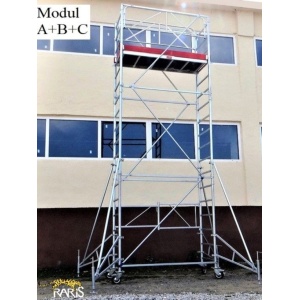 Schela din aluminiu, RARIS, profesionala, mobila si pliabila, cu inaltime maxima de lucru: 6.6m - Img 7