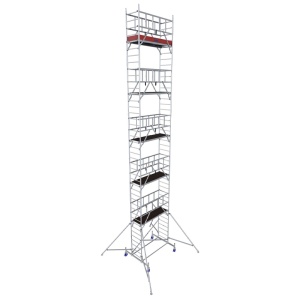 Schela Protec 0,6 x 2m, aluminiu, inaltime lucru 11.3m, inaltime schela 10.45m, inaltime platforma 9.3m (0+2+4+(3*3)+(4*Stabilizatoare)) - Img 3