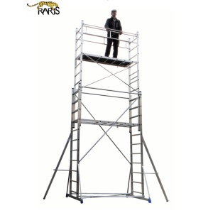 Schela telesopica RARIS formata din 2 scari de aluminiu cu 2x11+7 trepte, tip SS2x11+7 - Img 1