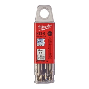 Set 10 burghie HSS Ground pentru metal cu două vârfuri MILWAUKEE Ø 6x19x66 mm - Img 3