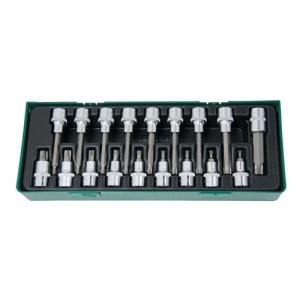 Set 18 piese cap cheie tubulara Jonnesway 1/2" Torx lungi si scurti T20-T60