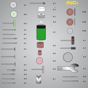 Set 181 accesorii metal pentru minifreza - Img 4
