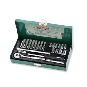 Set 23 piese chei tubulare Jonnesway 1/4" lungi si scurte 1/2"-11/32"