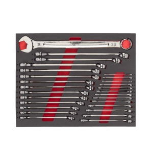 Set 27 bucăți chei fixe combinate MAX BITE în inserții spumă 6-36 mm