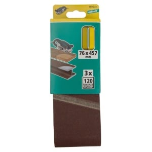 Set 3 benzi de slefuit Wolfcraft 1896000, pentru lemn si metale, Gr. A80, 76x457 mm - Img 2