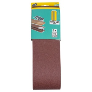 Set 3 benzi de slefuit Wolfcraft 3124000, pentru lemn si metale, Gr. A80, 100x690 mm - Img 3