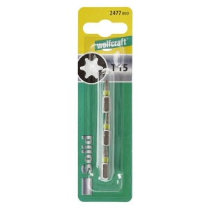 Set 3 biti pentru insurubat Wolfcraft 2477000, TX15, prindere E63, lungime 25 mm - Img 2
