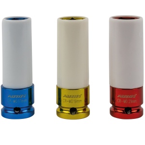 Set 3 piese chei tubulare de impact cu protectie, 1/2", 17-21mm - Img 2