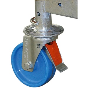 Set 4 roti Krause pivotante cu blocare, diametru 125 mm - Img 2
