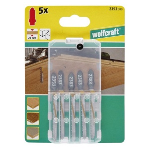 Set 5 panze pentru fierastrau pendular Wolfcraft 2393000, prindere in T, pentru lemn, adancime taiere 20 mm - Img 2