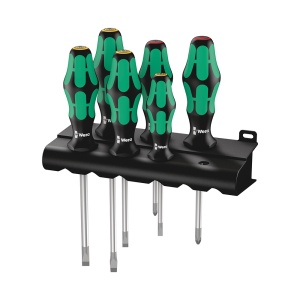 Set 6 x Surubelnita electrician Wera 334 cap Lasertip maner verde antirostogolire 05105650001 - Img 1