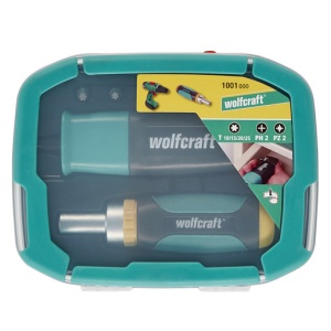 Set biti cu mecanism unghiular si mini surubelnita Wolfcraft 1001000, 8 piese - Img 2