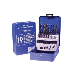 Set burghie DIN 338, laminate, HSS, DIM 1.0 - 10.0 mm x 0.5 mm / 19 PIESE