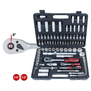 Set chei tubulare CLASSIC 1/4"+1/2", 96 de piese - Img 3