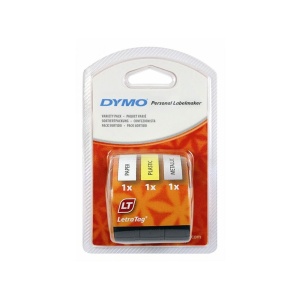 Set Imprimanta termica portabila DYMO LetraTag LT-100H tastatura ABC si 4 benzi originale DYMO 2 x hartie alba 1 x plastic galben si 1 x metalic argintiu - Img 3