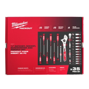 SET INSERȚIE SPUMĂ PACKOUT™ ANTRENOR CU CLICHET ¼″, CHEI TUBULARE, ȘURUBELNIȚE ȘI CHEI (35 BUC.) - Img 4