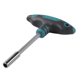 Surubelnita-T pentru biti (1/4"`) Wolfcraft 1235000, magnetic, maner ergonomic, lungime 152 mm - Img 1
