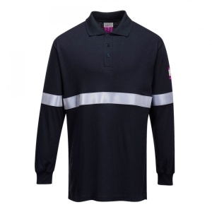 Tricou Polo cu Maneci Lungi Antistatic si Ignifug cu Benzi Reflectorizante FR03