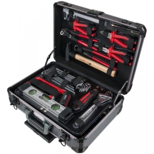 Troler cu scule universale, 1/4" + 1/2", 130 piese - Img 3