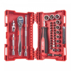 Trusa cu 38 chei tubulare cu clichet MILWAUKEE 4932479096, 1/4 inch, 5.5-14 mm, cutie de transport