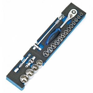 Trusa de scule Heytec, tip consola cu 5 module, 96 piese - Img 2