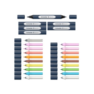 Twinmarker Schneider Paint-It 040 brush + round complete set V2 27 buc ass - Img 3