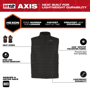 Vesta Milwaukee Puffer incalzita HEXON, neagra, M12 HPVBL3-0, marimea L - Img 4