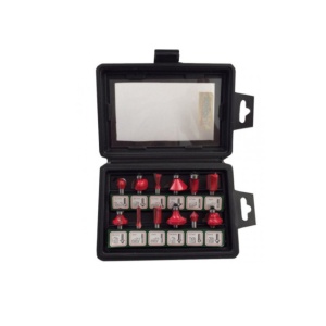 XT60647064012 Set de 12 freze cu coada profile diferite, in cutie de plastic, D 8 - XT60647064012