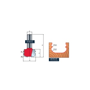 99- Freza cu coada, pentru ornamente, placata CMS Z=2, cu coada, DIM 44.4 - 99-00812P