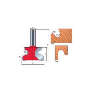 99- Freza pentru profil maner sertare mobilier, placata CMS Z=2, cu coada, DIM 47 - 99-00712P