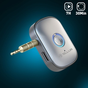 Adaptor Bluetooth 5.3 Tellur, receiver audio cu port AUX 3.5 mm, gri - Img 10