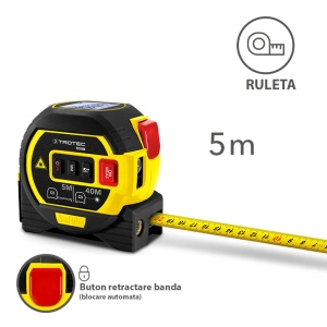 Aparat de masurat 3in1, ruleta, nivela laser, telemetru, tip BD8M, Trotec - Img 8