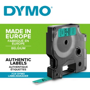 Banda etichete DYMO LabelManager D1 9mm x 7m negru verde S0720740 40919 - Img 2