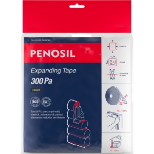 Bandă precomprimată pentru etanșare PENOSIL Expanding Tape 300Pa, 2.6m, latime rost 10-15mm, latime banda 40mm - Img 2