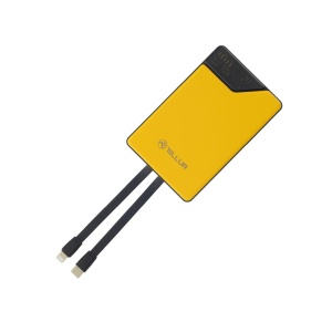 Baterie externă Tellur 10000mAh, USB-C + Lightning cabluri incorporate, QC3.0, PD, galben - Img 5