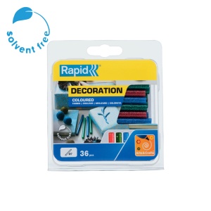 Baton silicon cu sclipici Rapid (verde, rosu, albastru), Universal, O7mm x 90mm, baza EVA, 36 buc blister 5001424 - Img 2