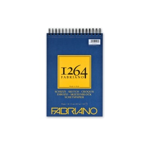 Bloc desen 1264 Schizzi, A4, 90gr, 120 file, cu spirală pe lățime Fabriano