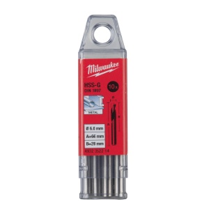 Burghie scurte MILWAUKEE HSS Ground pentru metal - DIN 1897 Ø 6x28x66 mm - set 10 buc - Img 2