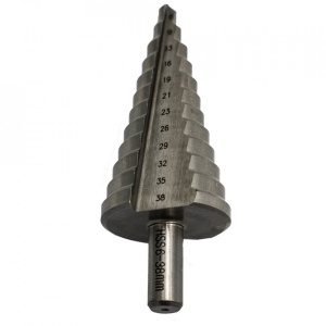 Burghiu în trepte, canale drepte, HSS 6-38MM, 12 trepte