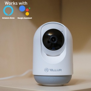 Cameră Interior WiFi Tellur Smart, 3MP, UltraHD, Autotracking, PTZ, Alb - Img 3