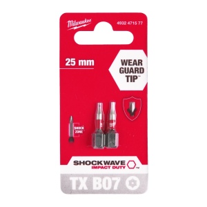 Cap surubelnita Torx cu gaura (TX BO) Milwaukee SHOCKWAVE - TX BO7 x 25 mm - 2 buc - Img 2